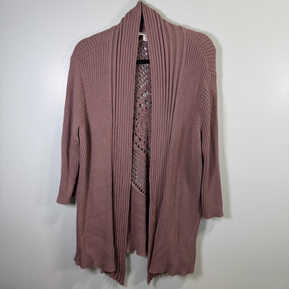Coldwater Creek‎ Dusty Rose Open-Front Cardigan XL